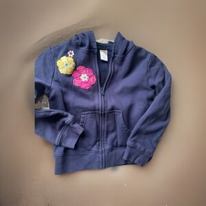 Gymboree Kids Girl‎  Blue Hoodie Floral Front/zise M 7-8